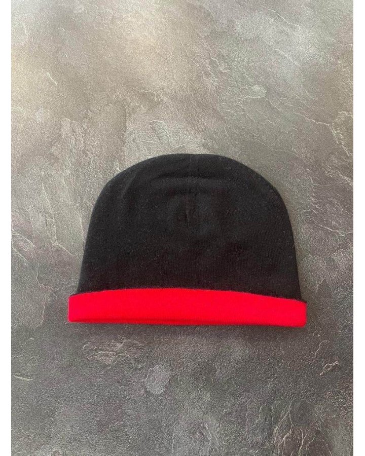 Bonnet cachemire noir rouge | Hermine de Pashmina