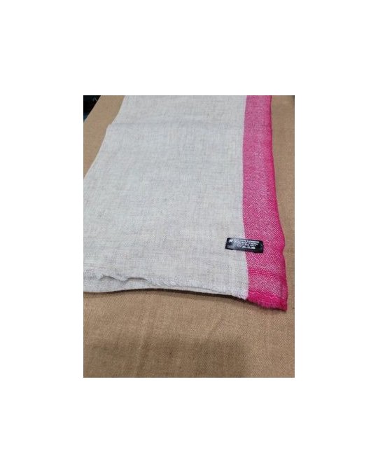 Pashmina Himalayan in cashmere con fascia Fucsia