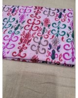 Pashmina Himalayan in cashmere Empire pattern Pink green red on pink background