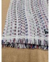Pashmina Croisés en Cachemire Blanc Tramé