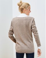 Kaffee Kaschmir V-Ausschnitt Pullover für Damen