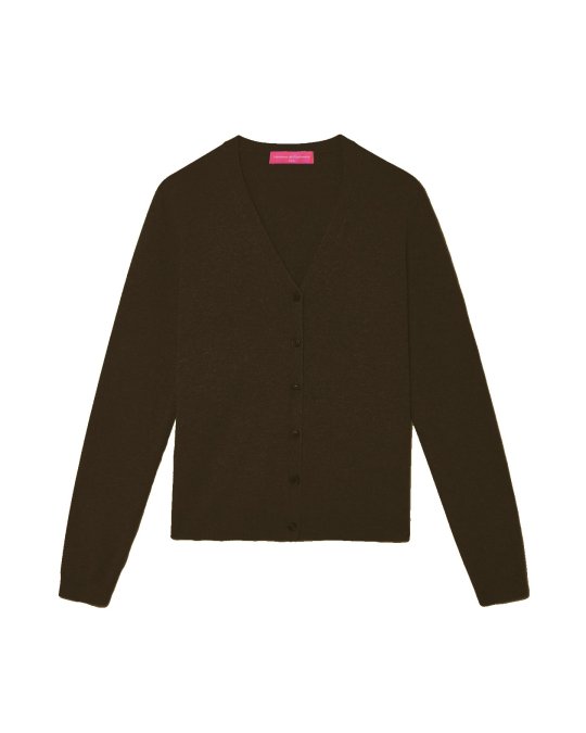 Gemêleerd Chocolade Kasjmier V-Hals Vest voor Vrouwen