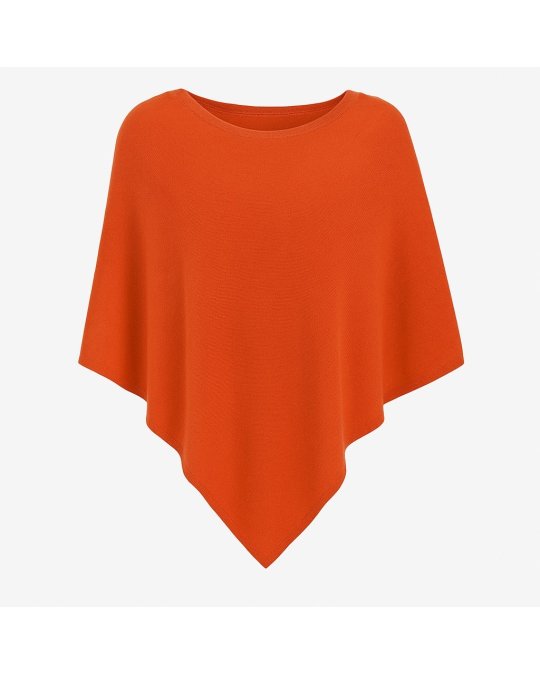 Cashmere poncho Orange inferno