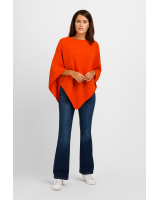 Poncho Orange inferno en cachemire