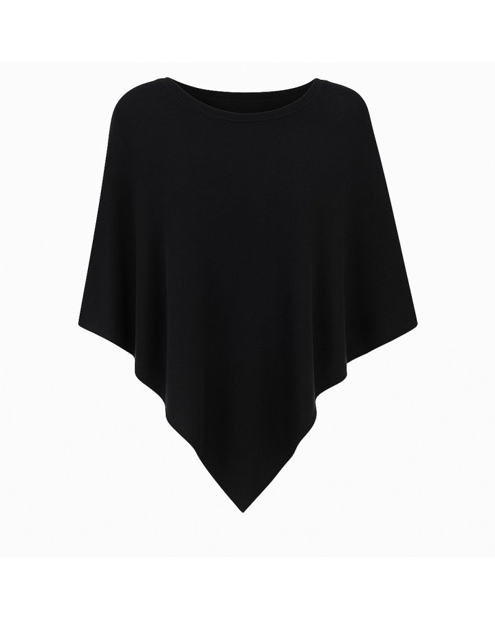 Poncho in cachemire Nero