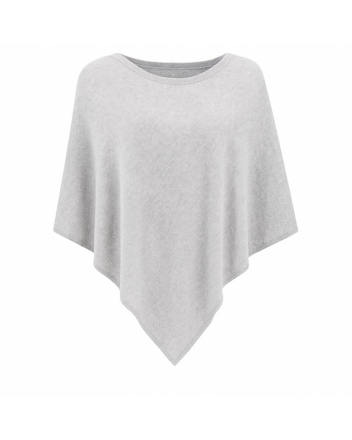 Poncho en cachemire Gris clair