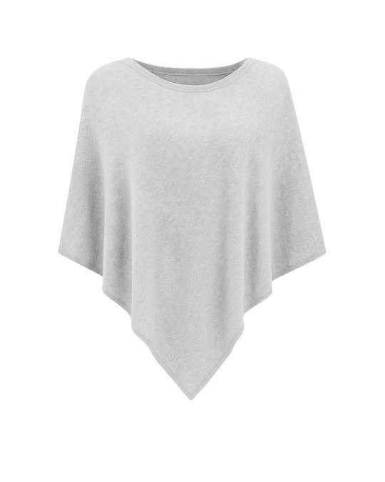 Kasjmier Poncho Lichtgrijs