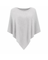Cashmere poncho Light grey