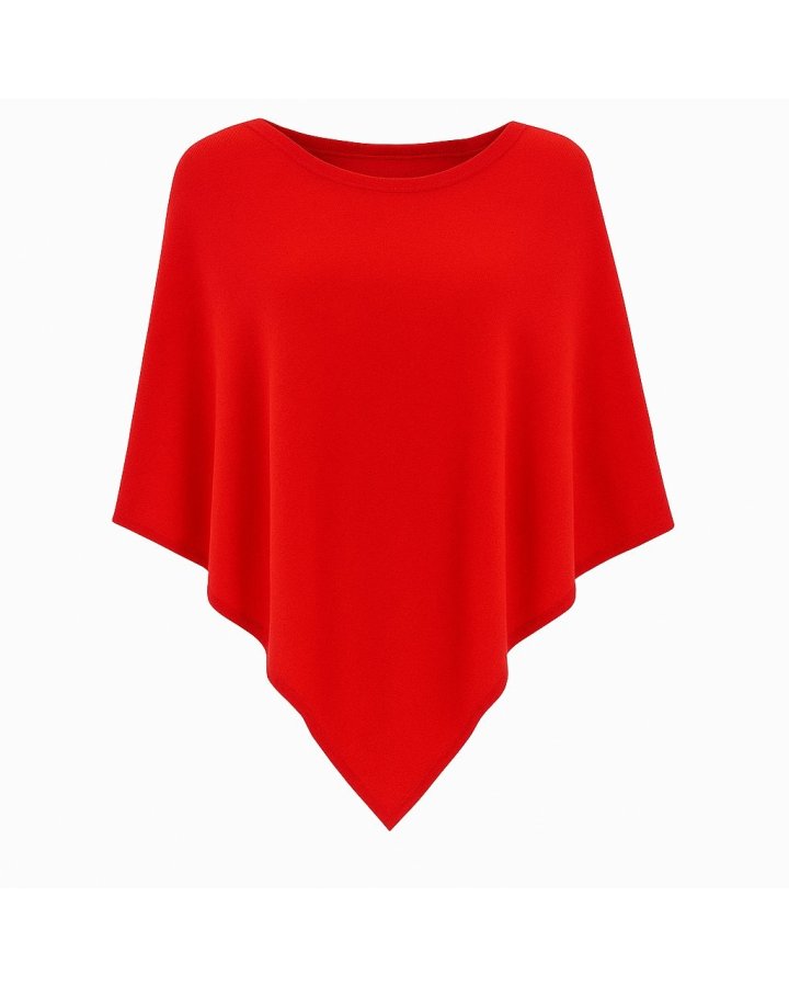 Cashmere poncho Red