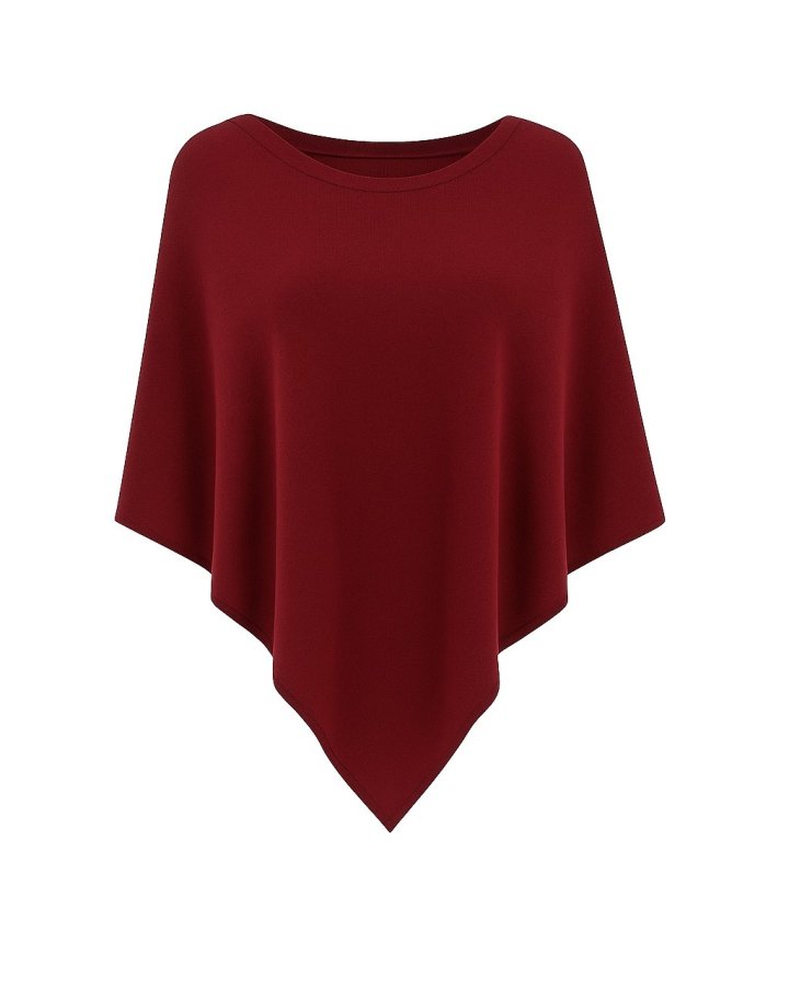 Poncho Bordeaux en cachemire