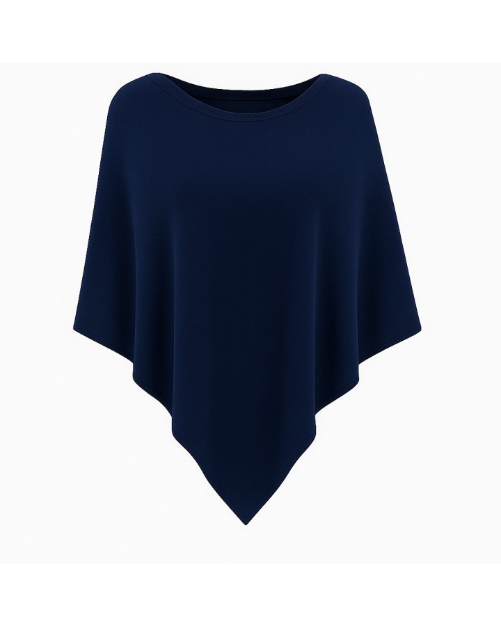 Poncho Bleu marine en cachemire