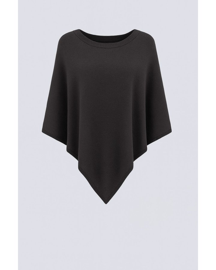 Poncho in cachemire Grigio antracite