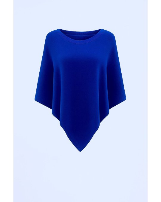 Poncho Bleu Electrique en cachemire