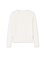 Pullover aus Kaschmir mit tunesischem Kragen Weiss