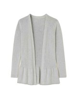 Lichtgrijs kasjmier vest met ruches