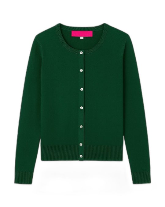 Flaschengrüner Kaschmir-Cardigan für Damen
