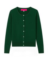 Flaschengrüner Kaschmir-Cardigan für Damen