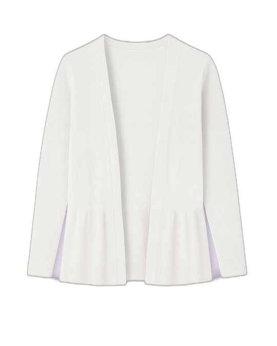 Cardigan Froufrou in cashmere bianco da donna