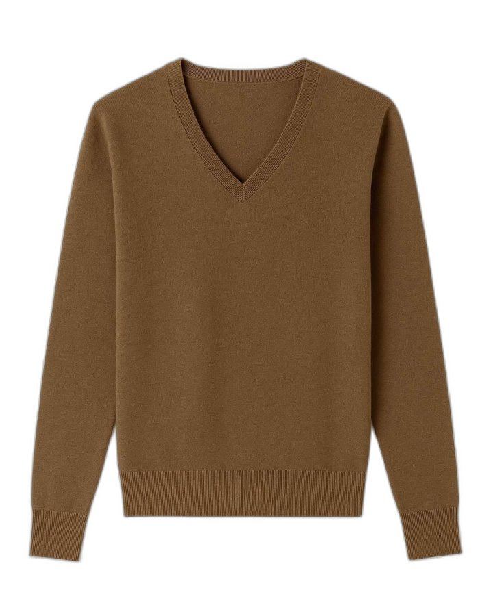 Men’s V-Neck Cashmere Sweater Coffee