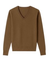 Heren V-hals Cashmere Trui Koffie