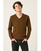 Men’s V-Neck Cashmere Sweater Coffee