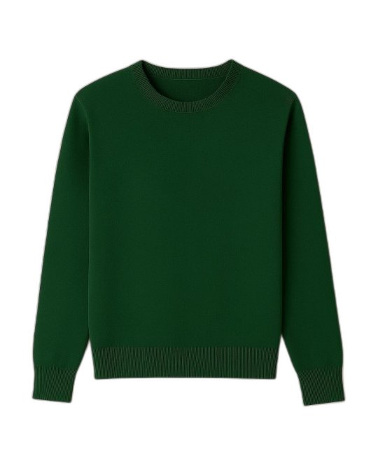 Men’s Crew Neck Cashmere Sweater in Bottle Green