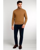 Men’s Coffee Cashmere Turtleneck Sweater