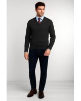 Pull col V en cachemire Anthracite pour homme