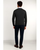 Pull col V en cachemire Anthracite pour homme
