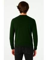 Pull col V en cachemire Vert bouteille pour homme