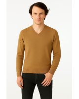 Herren Pullover aus Kaschmir mit V-Ausschnitt Savannahen