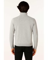Herren Pullover mit Rundhalsausschnitt aus Kaschmir Hellgrau