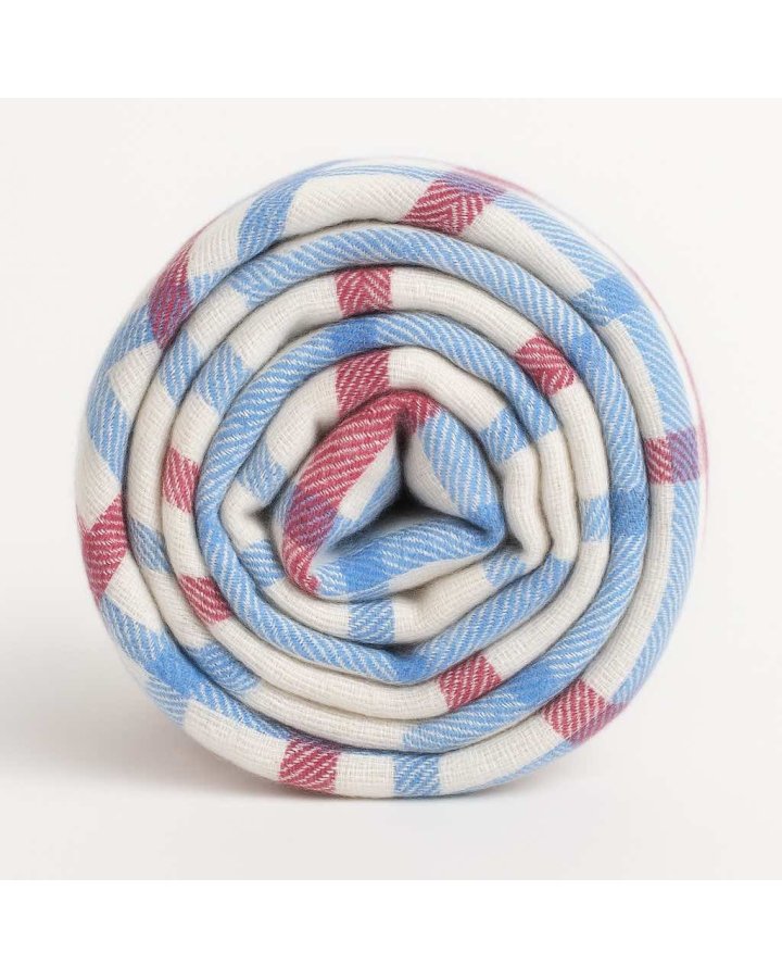 Pashmina Himalayan en Cachemire Bleu et rouge